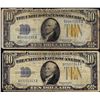 Image 1 : Lot of (2) 1934A $10 North Africa WWII Emergency Issue Silver Certificate Notes