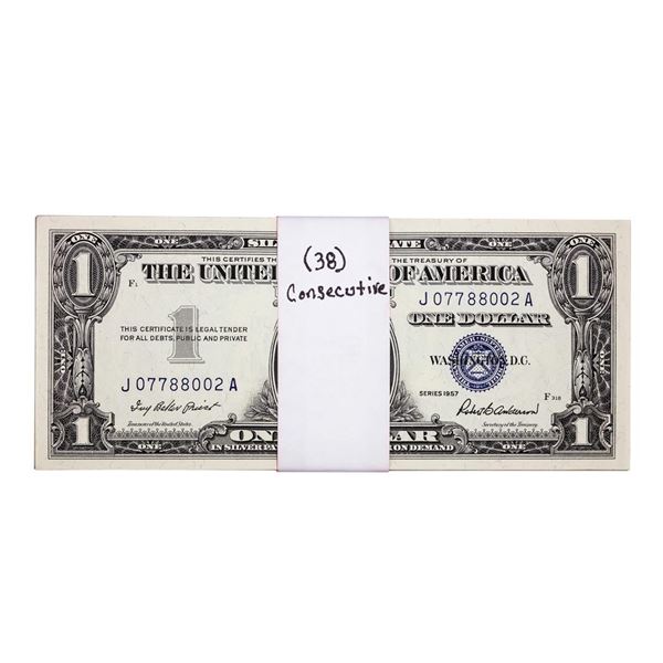 Lot of (38) Consecutive Uncirculated 1957 $1 Silver Certificate Notes