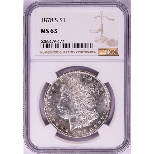 1878-S $1 Morgan Silver Dollar Coin NGC MS63