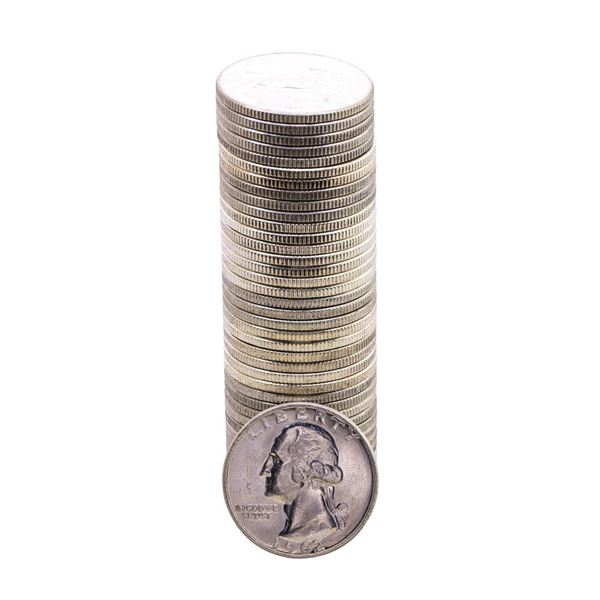 Roll of (40) Brilliant Uncirculated 1962-D Washington Quarters