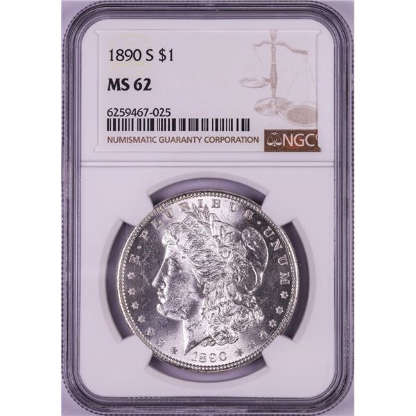 1890-S $1 Morgan Silver Dollar Coin NGC MS62