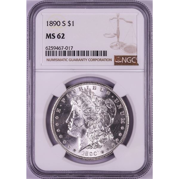 1890-S $1 Morgan Silver Dollar Coin NGC MS62