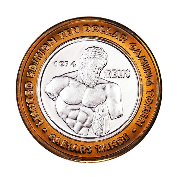 .999 Fine Silver Caesars Tahoe Lake Tahoe, Nevada $10 Limited Edition Gaming Token