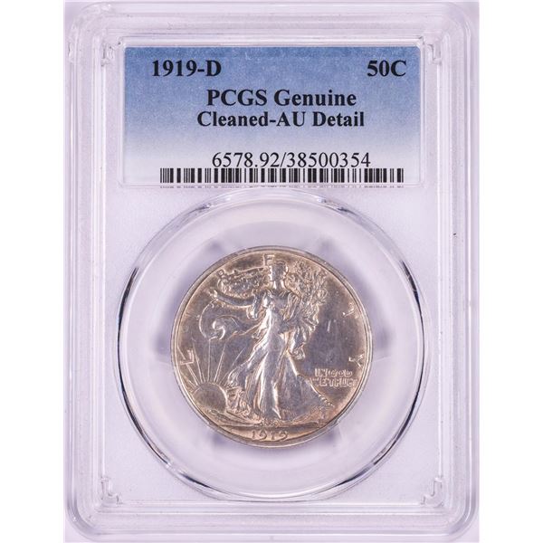 1919-D Walking Liberty Half Dollar Coin PCGS AU Detail
