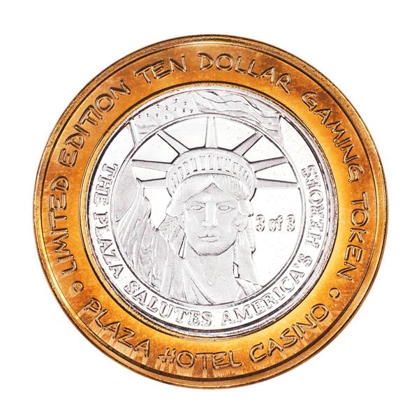 .999 Silver Plaza Hotel & Casino  Nevada $10 Gaming Token Limited Edition