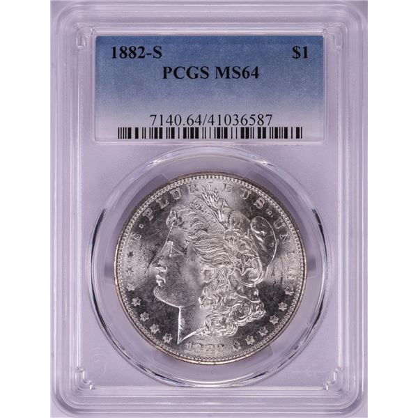 1882-S $1 Morgan Silver Dollar Coin PCGS MS64
