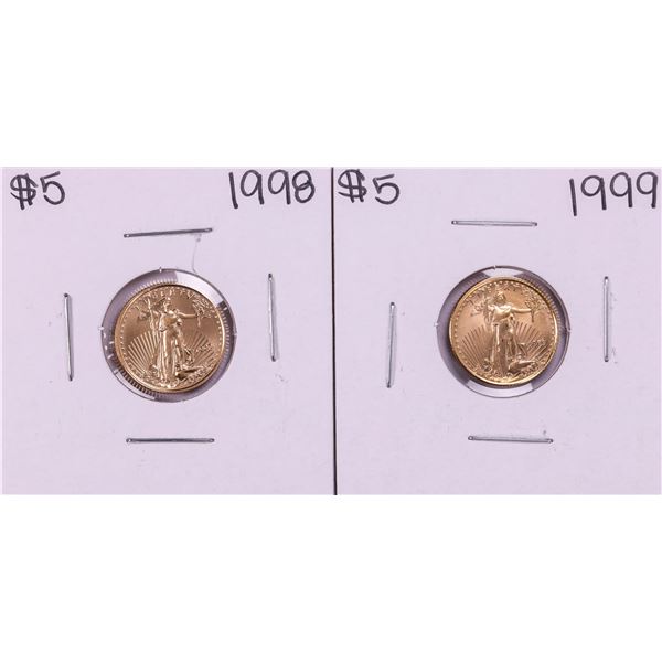Lot of 1998-1999 $5 American Gold Eagle Coins