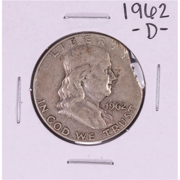 1962-D Franklin Half Dollar Clipped Planchet Error Coin