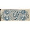 Image 2 : 1863 $5 The Confederate States of America Note