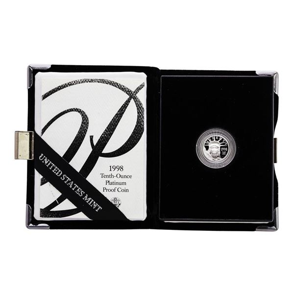 1998-W $10 Proof Platinum American Eagle Coin w/Box & COA