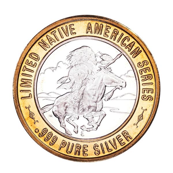 .999 Silver Chief Ouray, UTE $10 Casino Limited Native American Series Gaming Token