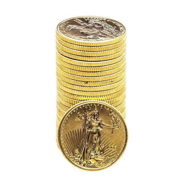 Lot of (25) 1993 $5 American Gold Eagle Coins