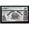 Image 1 : 1861 $20 Confederate States of America Note T-18 PMG Very Fine 30