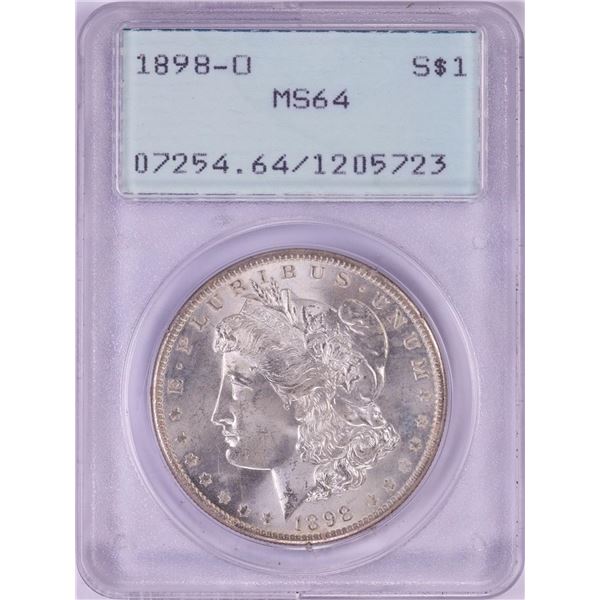 1898-O $1 Morgan Silver Dollar Coin PCGS MS64 Green Rattler Holder