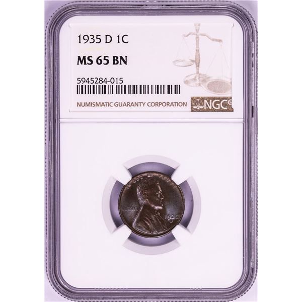 1935-D Lincoln Wheat Cent Coin NGC MS65BN