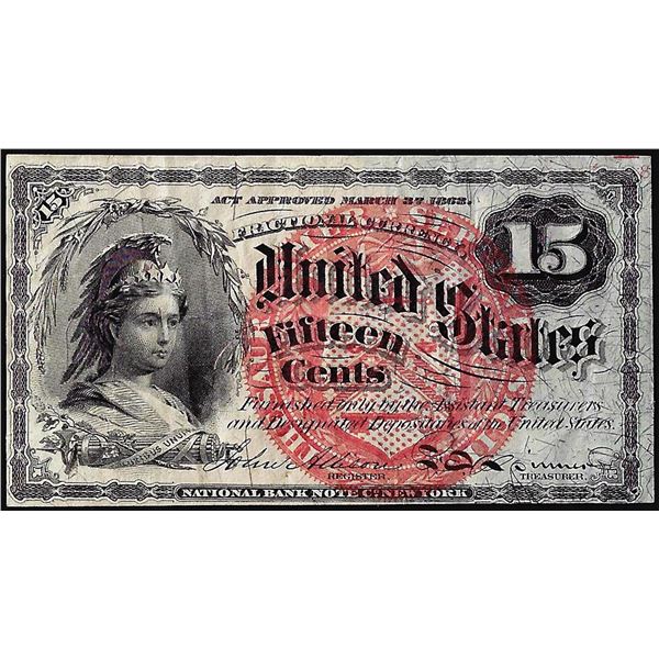 March 3, 1863 Fourth Issue Fifteen Cents Fractional Currency Note