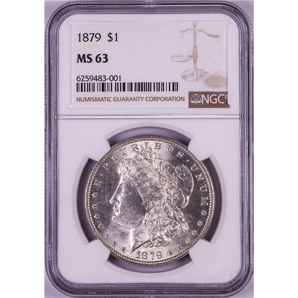 1879 $1 Morgan Silver Dollar Coin NGC MS63