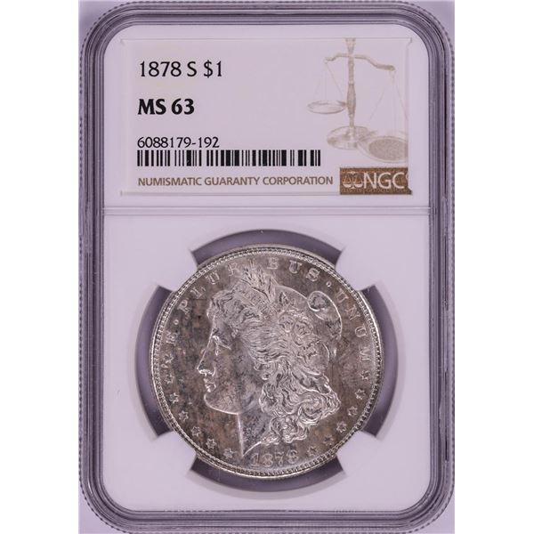 1878-S $1 Morgan Silver Dollar Coin NGC MS63