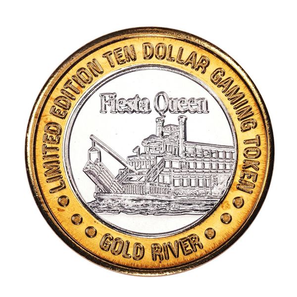 .999 Silver Gold River Laughlin, Nevada $10 Casino Limited Edition Gaming Token