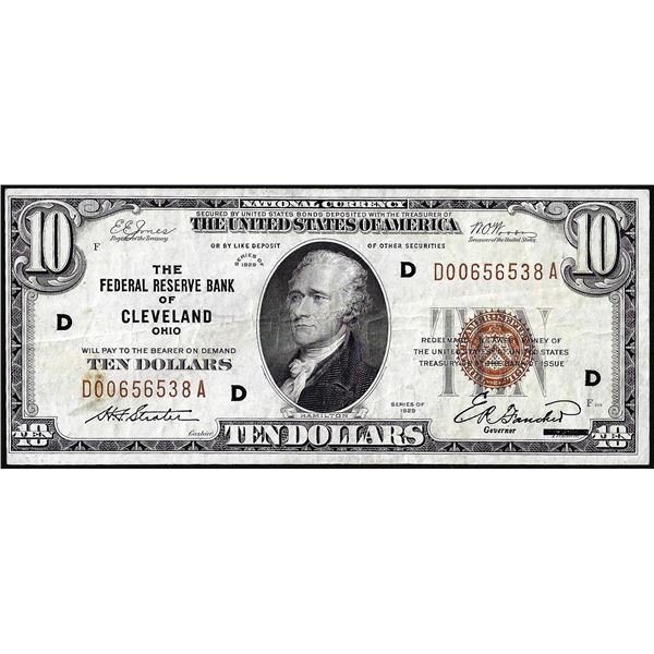 1929 $10 Federal Reserve Bank Note Cleveland