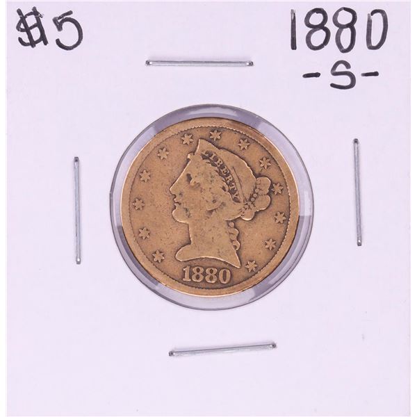 1880-S $5 Liberty Head Half Eagle Gold Coin