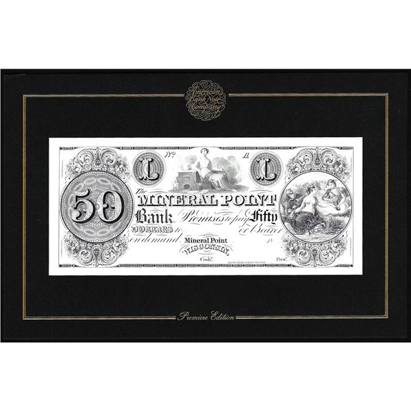 1994 American Bank Note Company Intaglio Print The Mineral Point Bank, WI