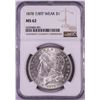 Image 1 : 1878 7/8TF Weak $1 Morgan Silver Dollar Coin NGC MS62