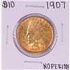 Image 1 : 1907 No Periods $10 Indian Head Eagle Gold Coin