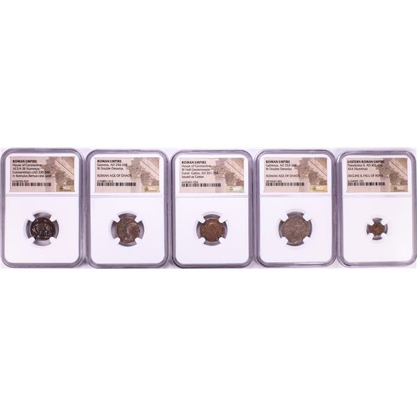 Lot of (5) Ancient Roman Empire Coins NGC Certified
