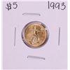 Image 1 : 1993 $5 American Gold Eagle Coin