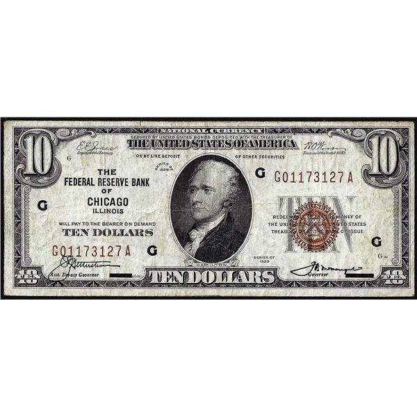 1929 $10 Federal Reserve Bank Note Chicago