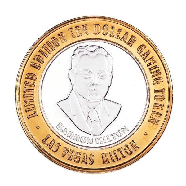 .999 Silver Las Vegas Hilton Nevada $10 Casino Limited Edition Gaming Token