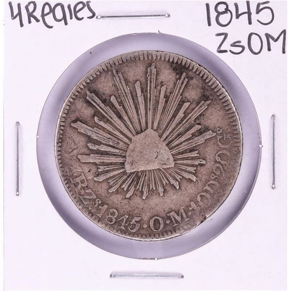 1845 ZsOM Mexico 4 Reales Silver Coin