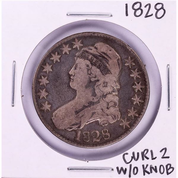 1828 Curl 2 w/o Knob Capped Bust Half Dollar Coin