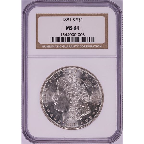 1881-S $1 Morgan Silver Dollar Coin NGC MS64
