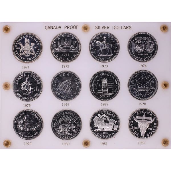 1971-1982 Proof $1 Canada Commemorative Silver Dollar Coin Sets in Capital Plastic