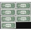 Image 2 : Lot of (7) Consecutive Uncirculated 1957 $1 Silver Certificate Star Notes