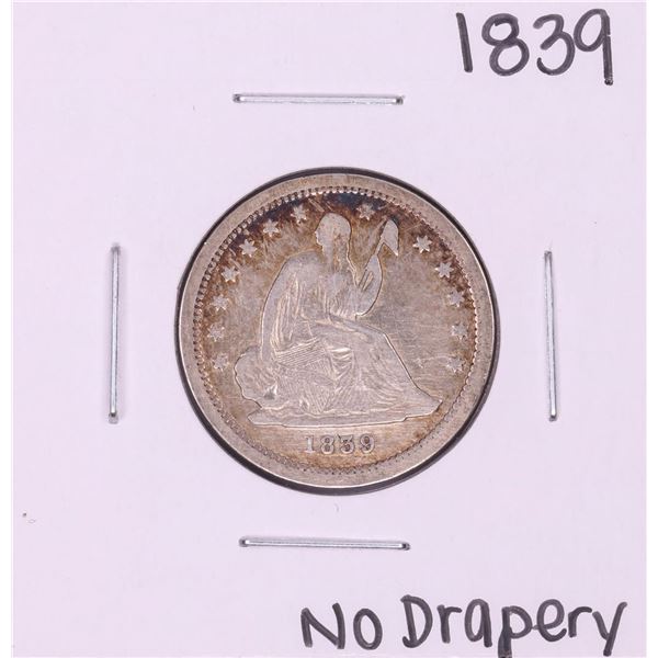 1839 No Drapery Seated Liberty Quarter Coin