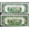 Image 2 : Lot of (2) 1928 $20 Gold Certificate Notes