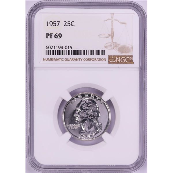 1957 Proof Washington Quarter Coin NGC PF69