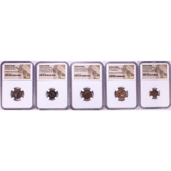 Lot of (5) Ancient Roman Empire Coins NGC Certified