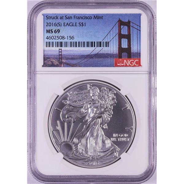 2016(S) $1 American Silver Eagle Coin NGC MS69