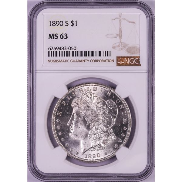 1890-S $1 Morgan Silver Dollar Coin NGC MS63