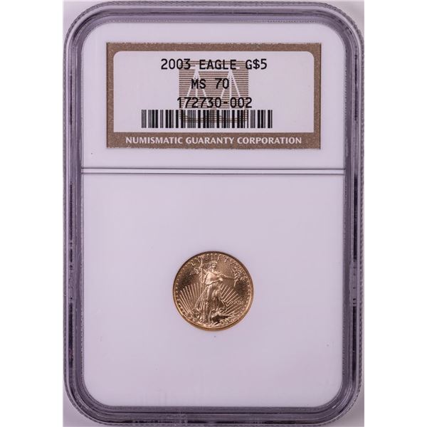 2003 $5 American Gold Eagle Coin NGC MS70