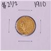 Image 1 : 1910 $2 1/2 Indian Head Quarter Eagle Gold Coin