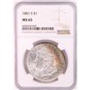Image 1 : 1881-S $1 Morgan Silver Dollar Coin NGC MS63 Nice Toning