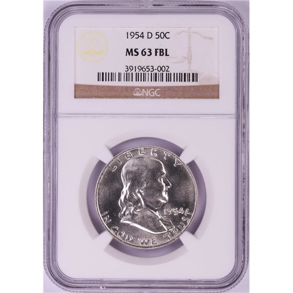 1954-D Franklin Half Dollar Coin NGC MS63FBL