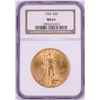 Image 1 : 1924 $20 St. Gaudens Double Eagle Gold Coin NGC MS61
