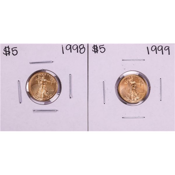 Lot of 1998-1999 $5 American Gold Eagle Coins