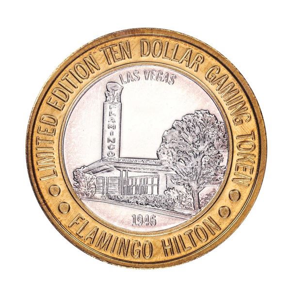 .999 Silver Flamingo Hilton Las Vegas, Nevada $10 Casino Limited Edition Gaming Token